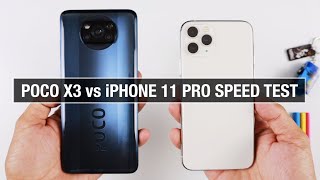 Xiaomi Poco X3 NFC vs iPhone 11 Pro SPEED TEST | Zeibiz