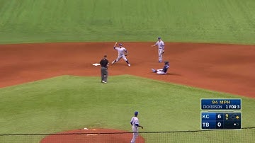 KC@TB: Royals turn a game-ending 4-6-3 double play