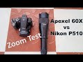 Apexel 60X Telephoto lens Vs Nikon Coolpix P510 Bridge Camera
