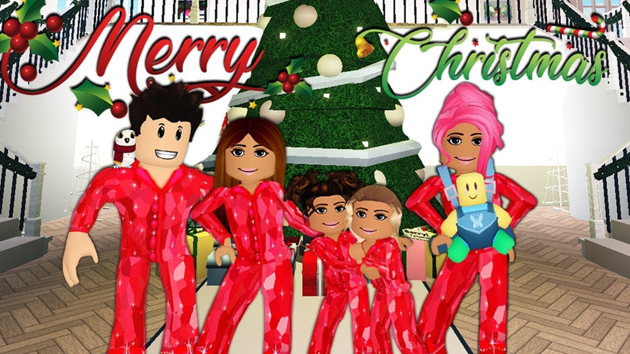Our Family Christmas Card Photoshoot Bloxburg Roleplay Youtube - family roblox decals