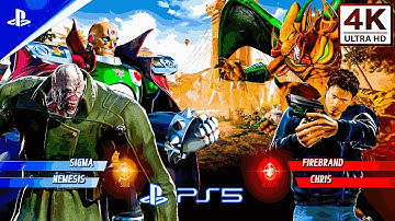 Marvel vs Capcom Infinite | Sigma & Nemesis vs Firebrand & Chris | PS5 Gameplay 4K #marvelvscapcom