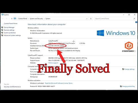 How to Fix all Ram Not Being Fully Usable