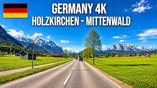 Real-Time Scenic Drive: Holzkirchen to Mittenwald via Bad Tölz, Kochelsee & Walchensee | Bavaria 4K