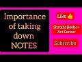 Importance of making notes  shrutis books  art corner 