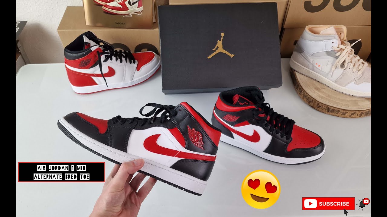 Air Jordan 1 Mid Bred Toe