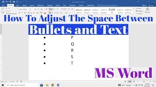 How To Adjust Space Between Bullets and Text On MS Word | Adjust Space Between Bullets in MS Word