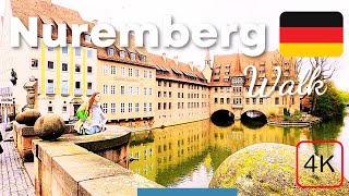 Nuremberg Germany Walking Tour 4k City Centre and Nürnberg Castle Street Walk