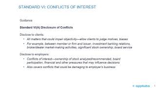 VI. CONFLICTS OF INTEREST - A. Disclosure of Conflicts.