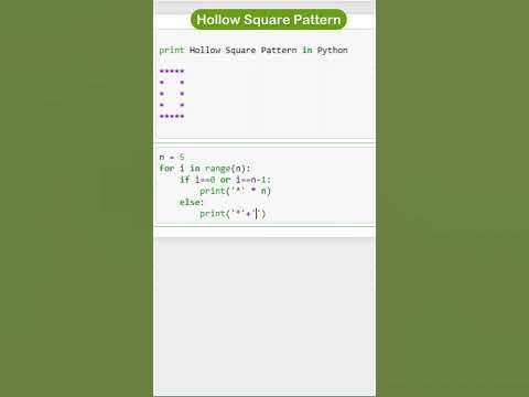 Hollow Square Pattern pro | python programing | Python Pattern Program ...