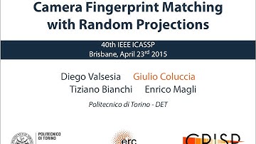 "Scale-Robust Compressive Camera Fingerprint Matching with Random Projections" by Giulio Coluccia