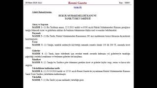 33061 28 10 2025 Hukuk Muhakemeleri̇ Kanunu Tanik Ücret Tari̇fesi̇