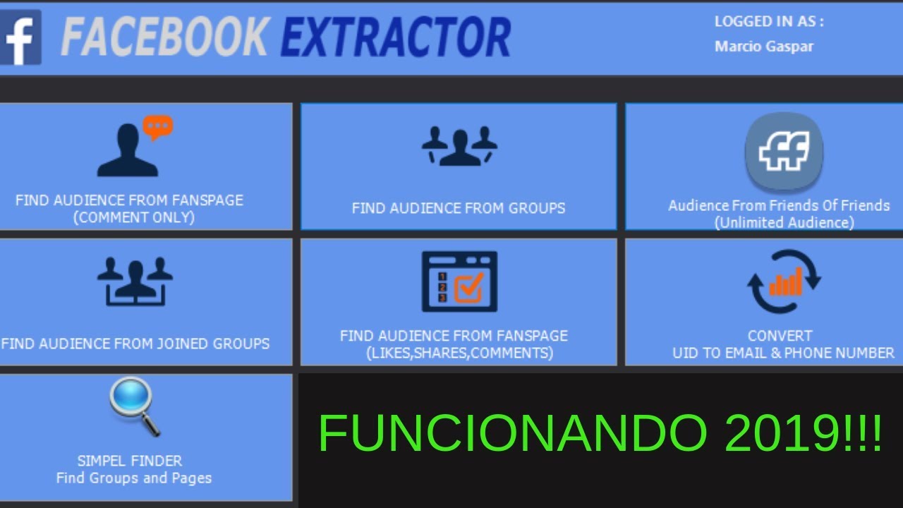 Facebook Extractor 8.0 Simpel Audiens 2020 FUNCIONANDO!