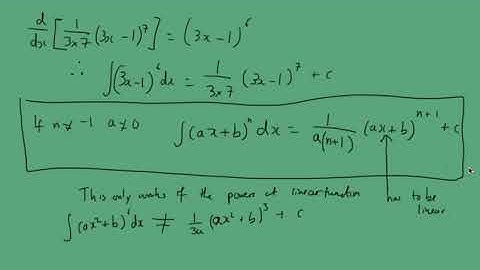 9.3 Integration of Expressions of form ax+b^n