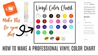 How To Make a Professional Vinyl Color Chart for Etsy Shop or Website Using Picmonkey