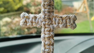 Macrame cross tutorial. Cross craft pattern