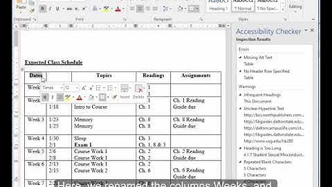 Correcting Merged Table Cell Accessibility Error