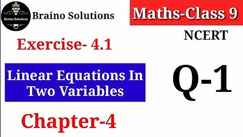 Linear Equations in two Variables-Exercise 4.1 I Class 9 Maths I Q.1 I Chapter 4 I
