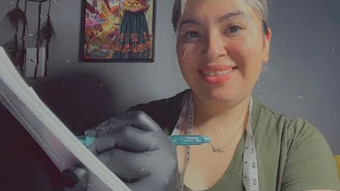 ASMR| Measuring your face- personal attention, whispering, gloves & writing sounds