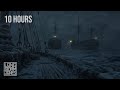 Frozen Harbor Snowstorm Over Abandoned Ships Howling Wind Creaking Masts 10 Hours 