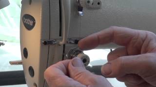How to thread an industrial sewing machine, (top thread)