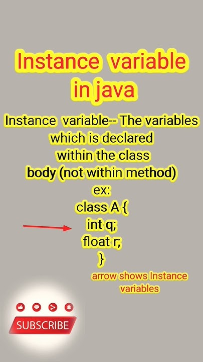 Instance variable in java #short - YouTube
