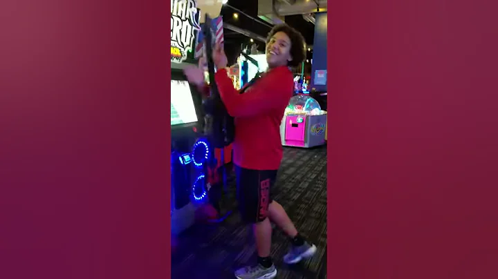 Teenager playing game