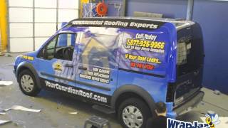WrapJax.com - Ford Transit Connect vehicle wrap time lapse video for Guardian Roofing