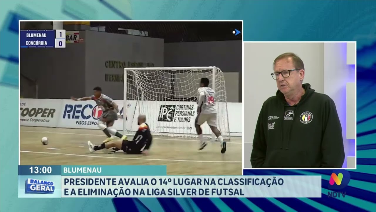 Blumenau: presidente avalia o 14° lugar na classificação e a eliminação na Liga Silver de Futsal - QTU Questões do Universo