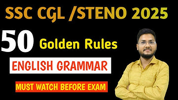 50 Rules of English Grammar for ssc CGL CPO STENO CHSL । Most Repeated। SSC Pyq 