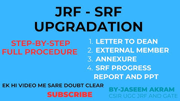 JRF to SRF upgradation. How to upgrade from jrf to srf full procedure step by step.  #csirnet #ugc