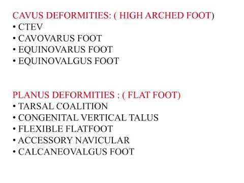 Paediatric foot deformities