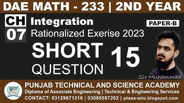 DAE MATH 233 Chapter 7 Short Question 15 | Sir Muhammad
