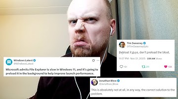 Microsoft preloads Windows file explorer due to too much bloat. People are escaping to Linux