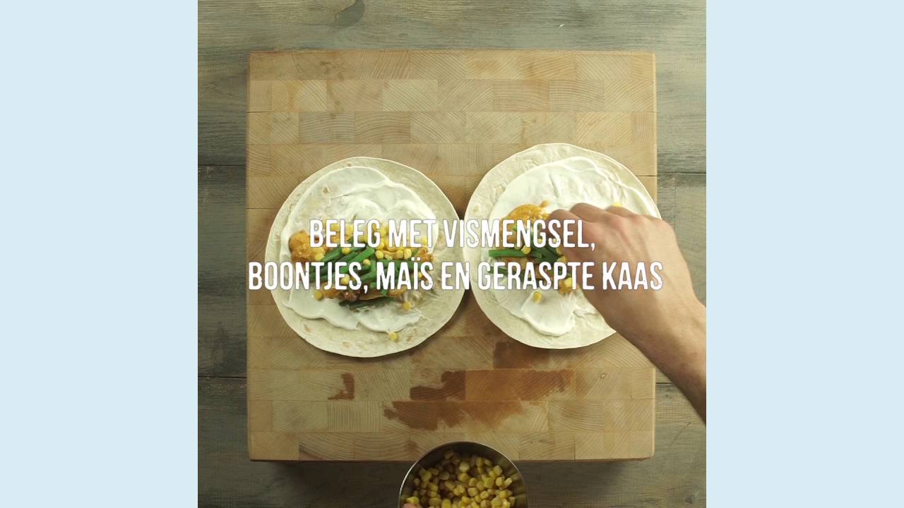 Queens vis als vleesrecept: burrito's roerbakvis