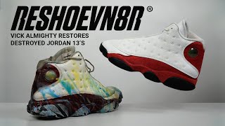 Vick Almighty #Restores Wax Covered Air Jordan 13 Cherrys with #RESHOEVN8R