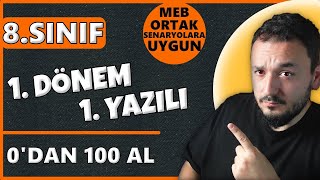 8. Sınıf Matematik 1.Dönem 1.Yazılı Soruları | Sıfırdan 100'e | MEB Ortak Yazılı Senaryolarına Uygun