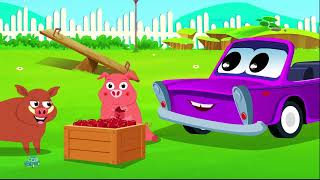 Lets Go To Market, Car Rhymes &amp; Animated Cartoon Video For Kids