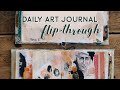 Mixed media daily art journal flip through