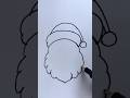 Santa Face Outline drawing | #christmasday #shorts #shortvideo #art #drawing #youtubeshorts #youtube