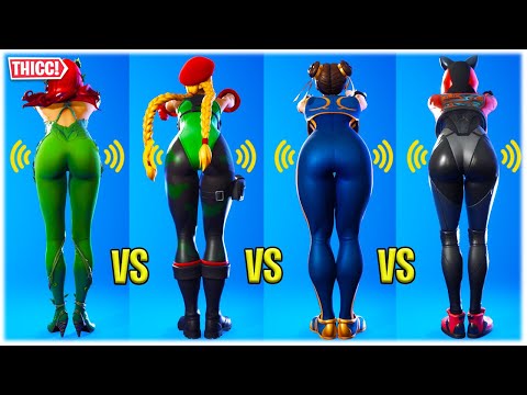 POISON IVY Vs CAMMY Vs CHUNLI Vs LYNX SHOWCASED WITH HOT DANCE EMOTES (IN DA PARTY, PARTY HIPS..)?❤️