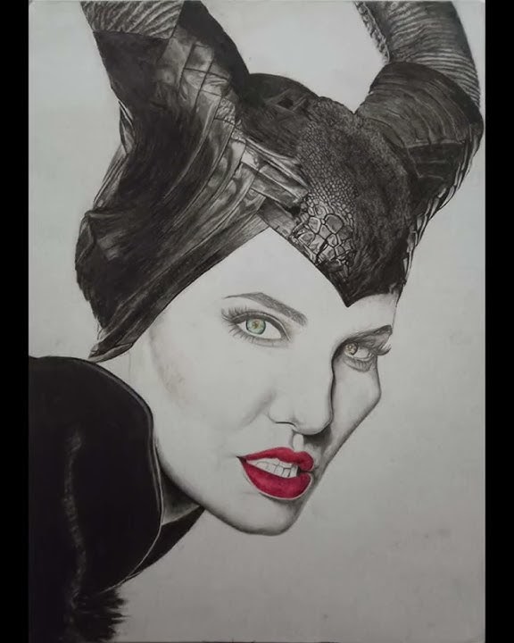 Drawing #angelinajolie as #maleficent || #viral #trending #shorts