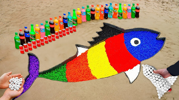 Giant Rainbow Fish with Water Beads, Coca Cola and Mentos Underground