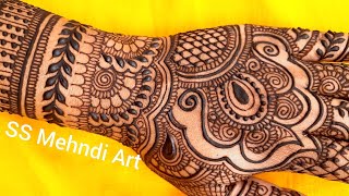 Wedding 2021 Special Full Hand Mehndi Design|Dulhan Design For Back Hand|Back hand mehndi design screenshot 3
