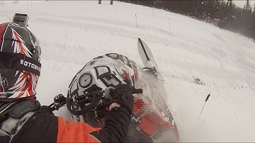 Polaris IQR 800 shorty playing on the PowerLines, POV.