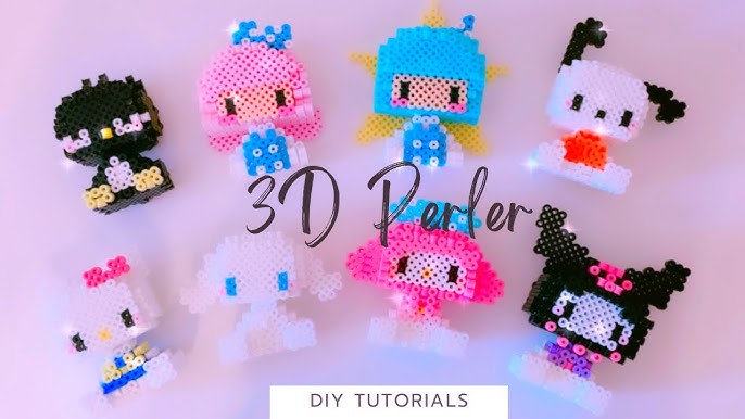 Set of 2 Alice in Wonderland White Rabbit & Mushroom 3D Perler Bead Pattern  Tutorial 