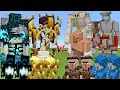 WARDEN &amp; BLAZE ALLIANCE Vs PILLAGER &amp; VILLAGER ALLIANCE MOBS BATTLE IN MINECRAFT
