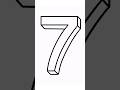 How To Draw Number, Seven 7 In 3D