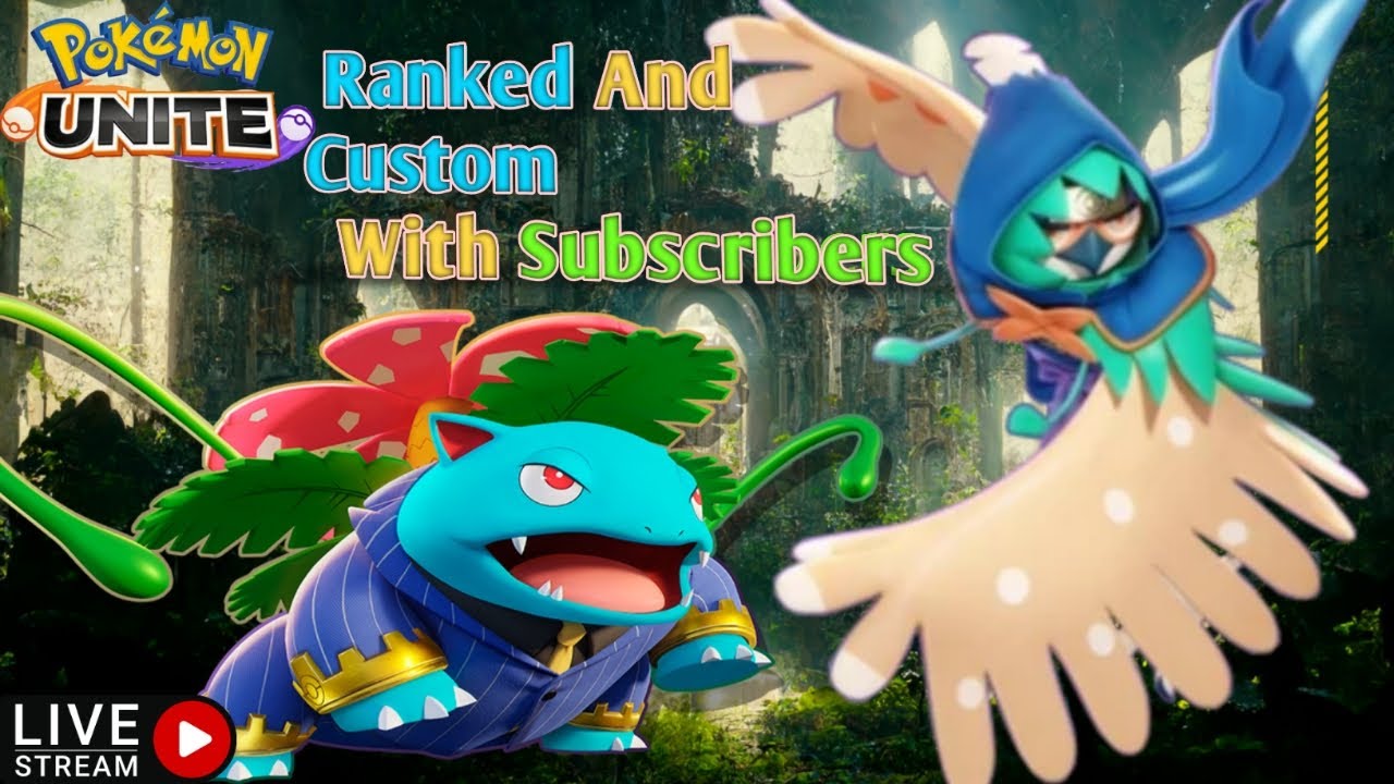 Pokemon Unite Live Rank Push And Custom With Subscribers | Road To 100 ...