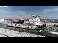 Towboat in Heavy Ice Mississippi River Alton Ill. M/V CAPT. BILL STEWART
