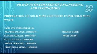 Preparation of concrete using gold mine waste